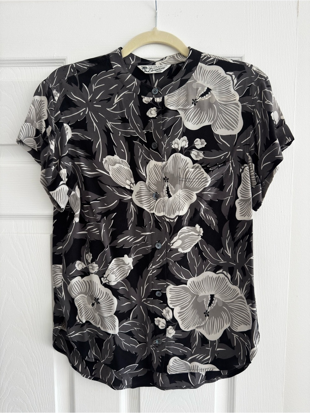 Equipment Black Floral Button-Down Shirt